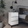 vidaXL Bed Cabinet with Metal Legs High Gloss White 40x35x69 cm