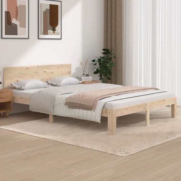 vidaXL Bed Frame without Mattress Solid Wood Pine 140x200cm