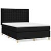 vidaXL Box Spring Bed with Mattress Black 140x200 cm Fabric