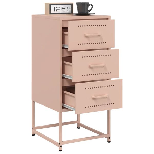 vidaXL Bedside Cabinets 2 pcs Pink 36x39x78 cm Steel