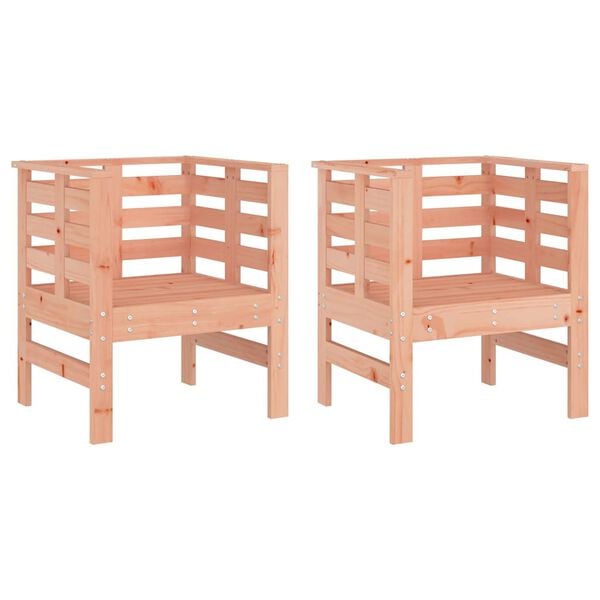 vidaXL Garden Chairs 2 pcs 61.5x53x71 cm Solid Wood Douglas