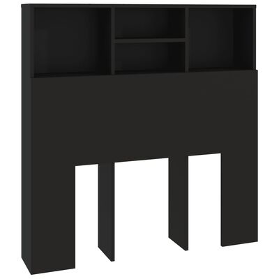 vidaXL Headboard Cabinet Black 100x19x103.5 cm