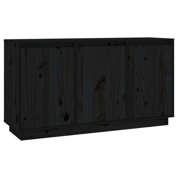 vidaXL Sideboard Black 111x34x60 cm Solid Wood Pine
