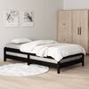 vidaXL Stack Bed without Mattress Black 90x200 cm Solid Wood Pine