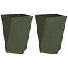 vidaXL Planter 2 pcs Olive Green 50 x 50 x 75 cm Steel