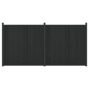 vidaXL Fence Panel 2 pcs 355 x 186.5 cm WPC and Aluminium Black