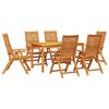 vidaXL Garden Dining Set Folding 7 pcs Brown Solid Acacia Wood