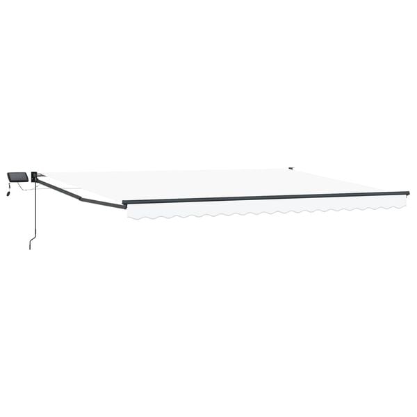 vidaXL Manual Retractable Awning with LEDs White 4 x 2 m