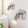 vidaXL Wall Lamp with LED Spotlight 2 pcs Satin Nickel