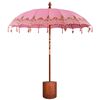 vidaXL Balinese Parasol with Base &Oslash; 210-220 cm Pink and Brown