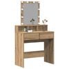 vidaXL Dressing Table Black oak 80 x 41 x 144.5 cm Engineered wood