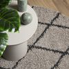 vidaXL Shaggy Rug PAMPLONA High Pile Modern Beige and Anthracite Ø 160 cm