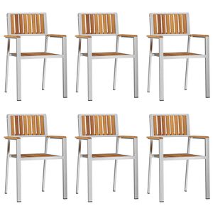 vidaXL Garden Chair 6 pcs Brown 56 x 54.5 x 87 cm Solid Acacia Wood