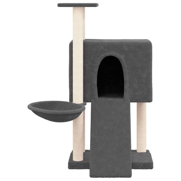 vidaXL Cat Tree with Sisal Scratching Posts Dark Grey 96 cm