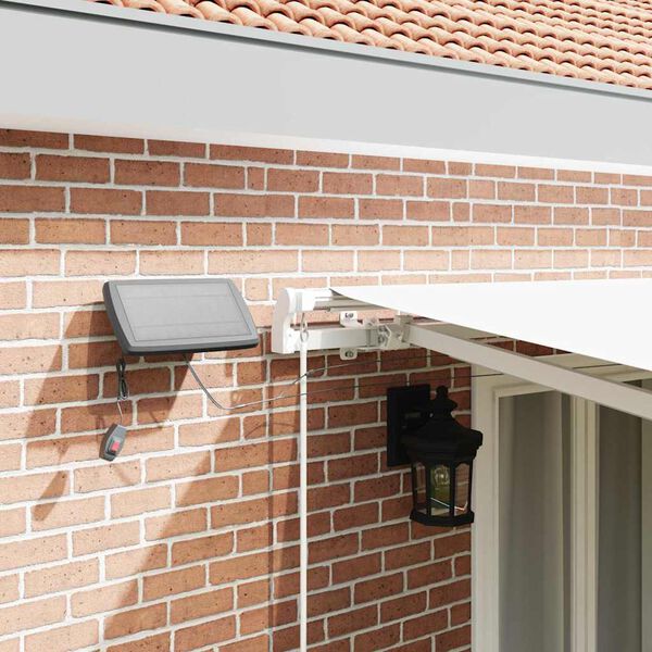 vidaXL Retractable Awning Manual White 500 x 350 cm Fabric and Steel