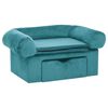 vidaXL Dog Sofa with Storage Turquoise 75 x 50 x 38cm Plush