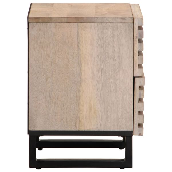 vidaXL Bedside Cabinet 40x34x46 cm Solid Wood Bleached Mango