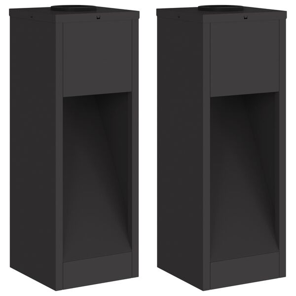 vidaXL Solar Led Pathway Light 2 pcs Black Cold Rolled Steel