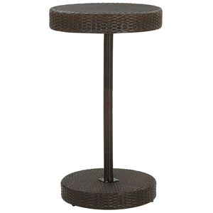 vidaXL Garden Table | Brown | PE Rattan | Counter Height | Durable | Bar Table