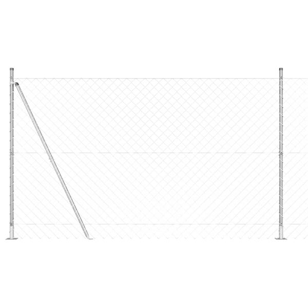 vidaXL Fence Post Silver 10 x 1.4 m (60 x 60 mm mesh) Steel