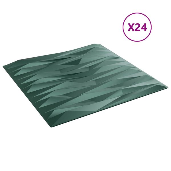 vidaXL Wall Panels 24 pcs Stone Green 50 x 50 cm XPS Foam