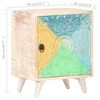 vidaXL Carved Bedside Cabinet 40x30x50 cm Solid Acacia Wood