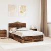 vidaXL Bed Frame with Headboard Old Wood 120 x 190 cm Engineered Wood