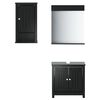 vidaXL 3 Piece Bathroom Furniture Set BERG Black Solid Wood Pine