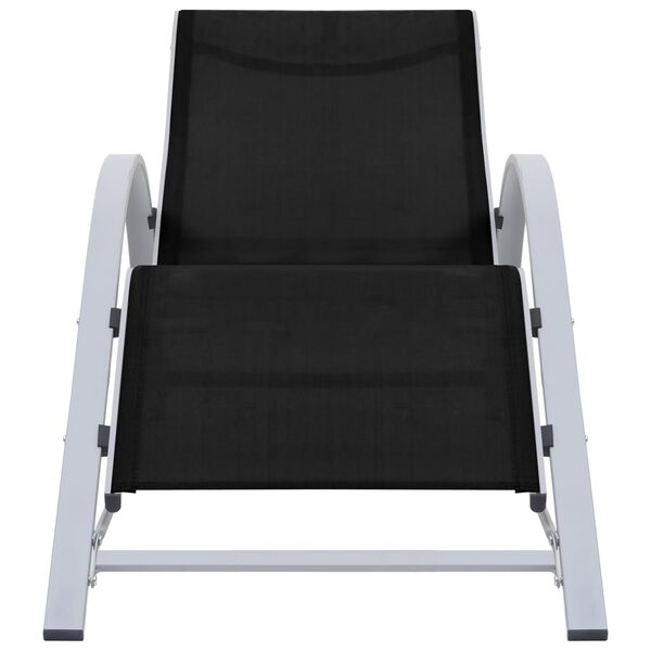 vidaXL Sunlounger Textilene and Aluminium Black