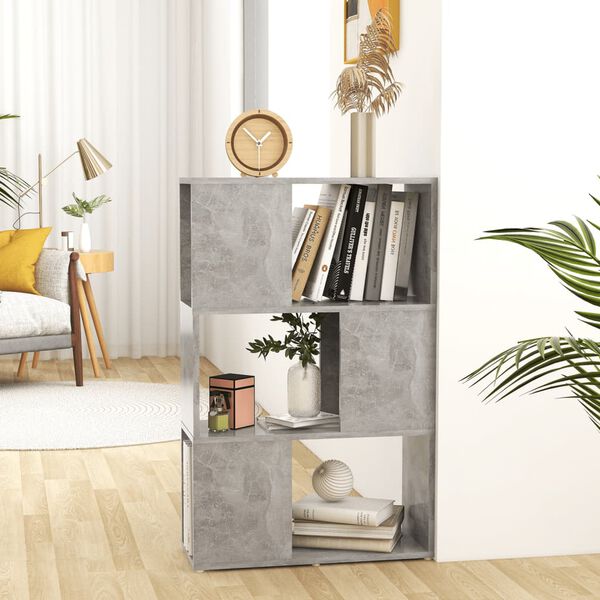vidaXL Book Cabinet Room Divider Concrete Grey 60x24x94 cm Engineered Wood