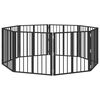 vidaXL Dog Gate 8 pcs Black 60 x 60 cm Galvanised Steel