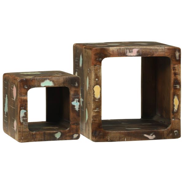 vidaXL TV Units 2 pcs Multicolour 36 x 30 x 36 cm Solid Reclaim Wood