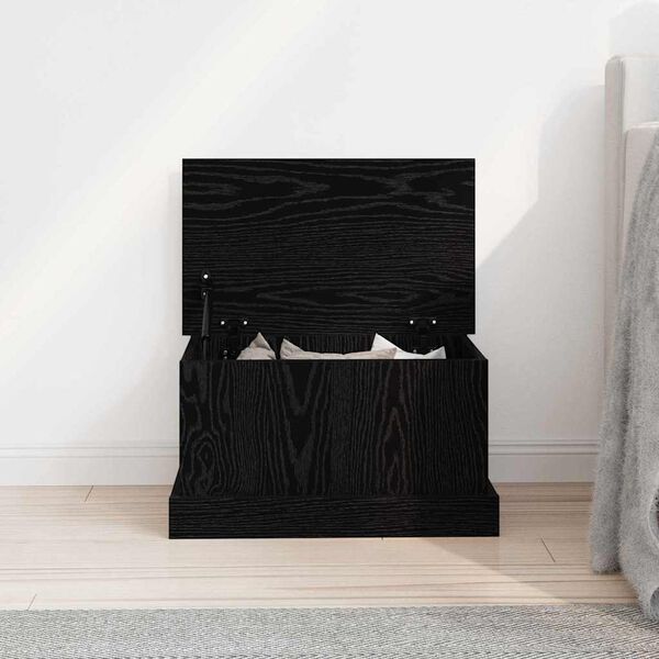 vidaXL Storage Box Black oak 50 x 30 x 28 cm Engineered Wood