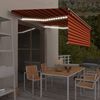 vidaXL Manual Retractable Awning with Blind&LED 4,5x3m Orange&Brown