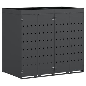 vidaXL Wheelie Bin Storage for 2 Bins Anthracite 136 x 77.5 x 121.5 cm