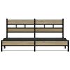 vidaXL Metal Bed Frame without Mattress Sonoma Oak 180x200 cm Super King