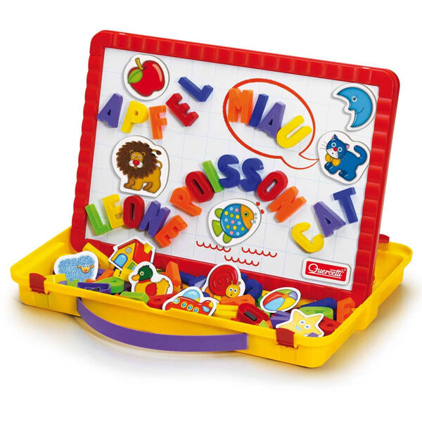 Quercetti 66 Piece Magnet Letters Board Set "Magnetino"