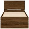 vidaXL Bed Frame without Mattress with Headboard Brown Oak 75x190 cm Small Single