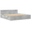vidaXL Bed Frame with Headboard without Mattress Concrete Grey 180x200 cm Super King