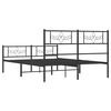 vidaXL Metal Bed Frame without Mattress with Footboard Black 120x200cm