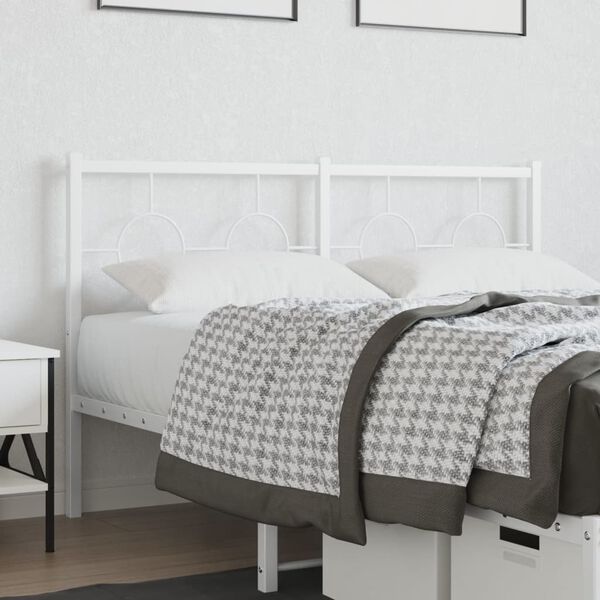 vidaXL Metal Headboard White 135 cm