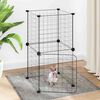 vidaXL 8-Panel Pet Cage with Door Black 35x35 cm Steel