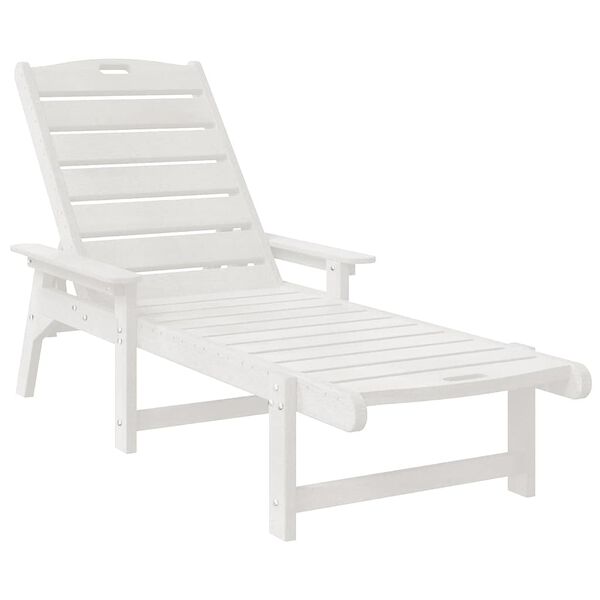 vidaXL Garden Lounge Furniture Reclining 2 pcs White 53 x 195.5 x 30cm