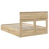 vidaXL Storage Bed with Drawer Sonoma Oak 140 x 190 cm Engineered Wood