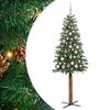 vidaXL Slim Christmas Tree Green 180 cm PVC and Solid Pine wood
