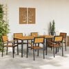 vidaXL Garden Dining Set 7 pcs Black Solid Acacia Wood