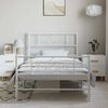 vidaXL Metal Bed Frame without Mattress with Footboard White 100x200cm