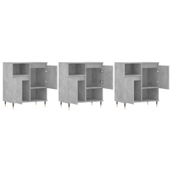 vidaXL Sideboards 3 pcs Concrete Grey Engineered Wood