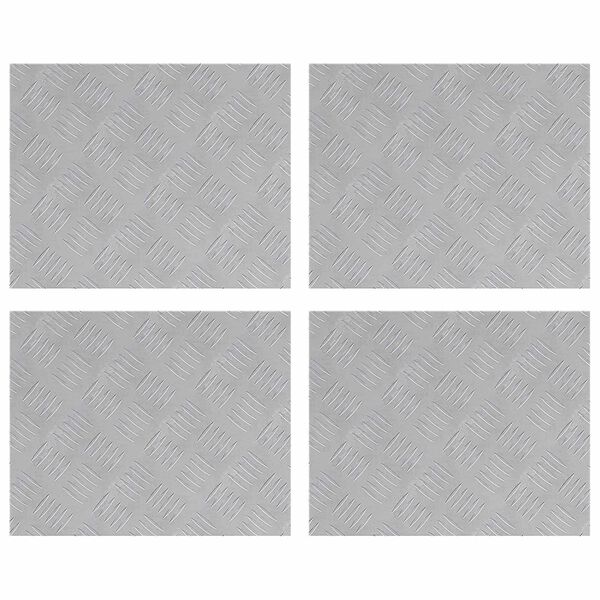 vidaXL Checker Plates 4 pcs Silver 50 x 40 cm Aluminium