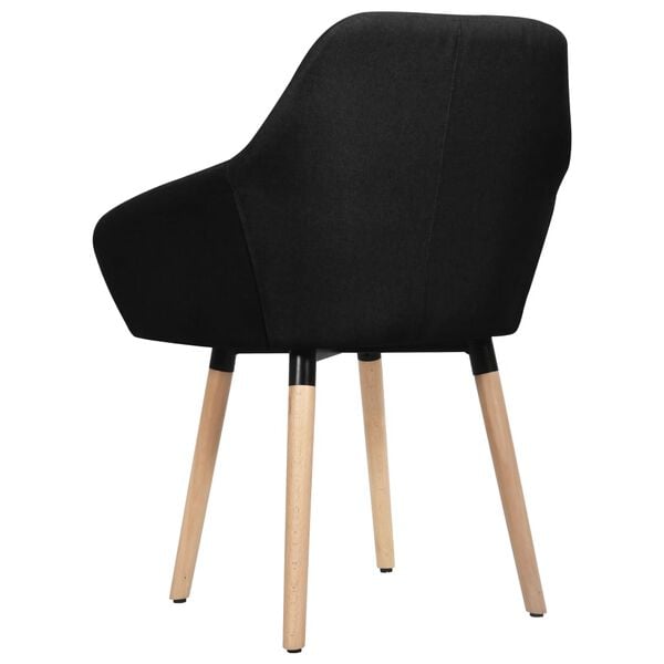 vidaXL Dining Chairs 4 pcs Black Fabric